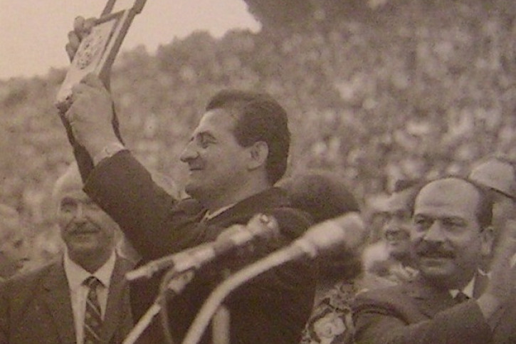 Райко Петров получава наградата на публиката на Световна купа, 1971.